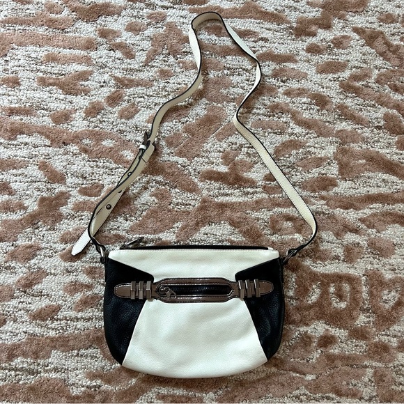 Dr Yany Black & White Leather Crossbody/Shoulder Bag - Picture 1 of 10